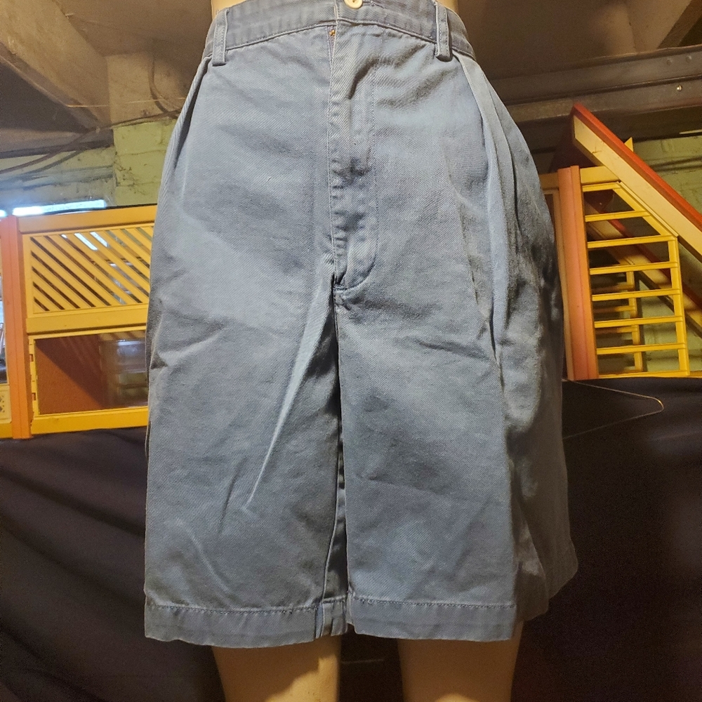 Men's Polo Ralph Lauren size 38 blue pleated front chino shorts EUC